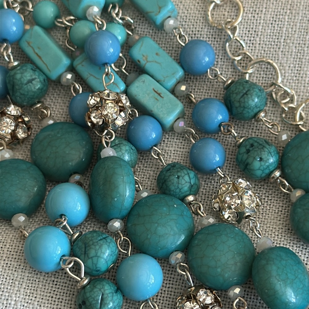 Chicos turquoise colored statement necklace adjustable very beautiful piece - Picture 14 of 16